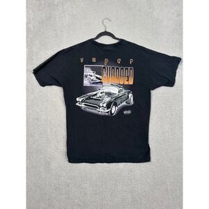 Super Charged Corvette Graphic T Shirt Heavy Cotton Mens XL Black Gildan